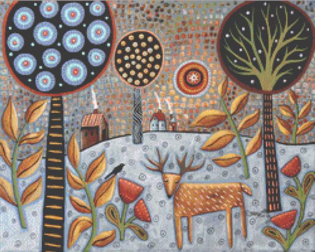 Deer and Bird 1 (Small) counted cross stitch pattern by Karla Gerard