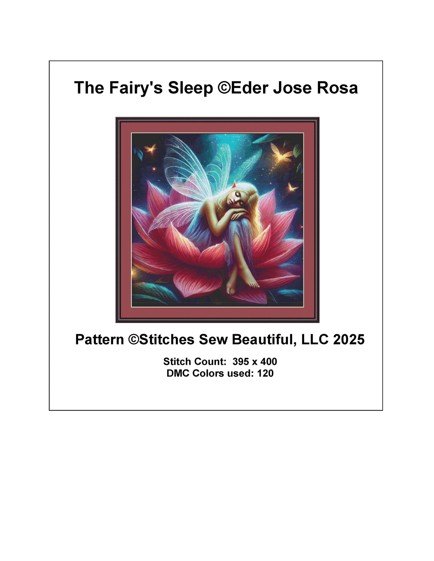 The Fairy's Sleep counted cross stitch pattern by Eder Jose Rosa