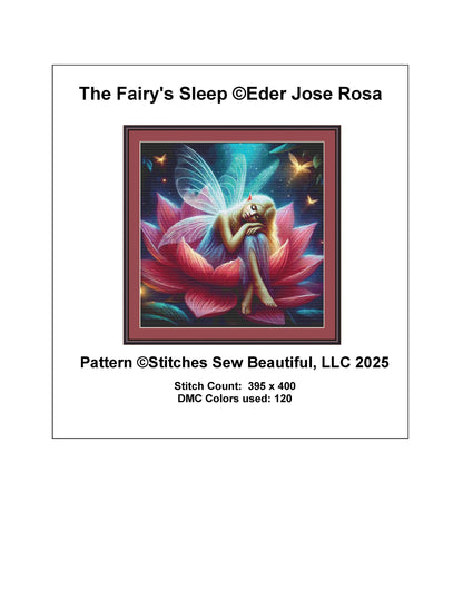 The Fairy's Sleep counted cross stitch pattern by Eder Jose Rosa