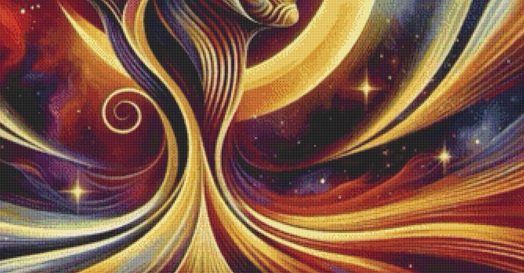 Gazing at The Cosmos counted cross stitch pattern by Ingrid Jean AI Art