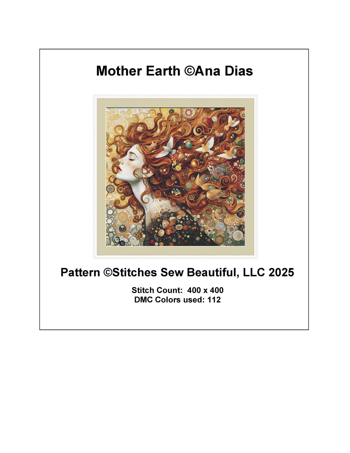 Mother Earth counted cross stitch pattern by Ana Dias