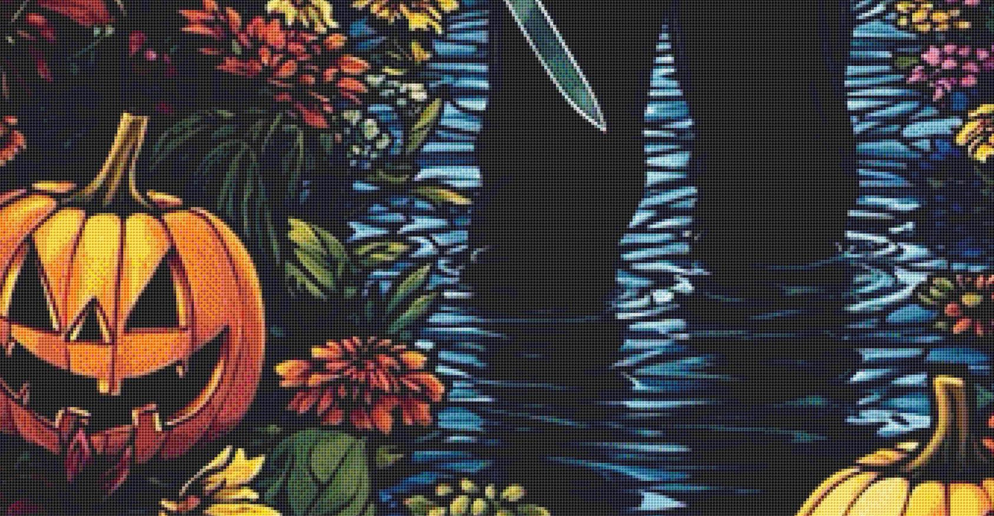 Stained Glass Michael Myers (Max Size/Color) counted cross stitch pattern by Ingrid Jean AI Art
