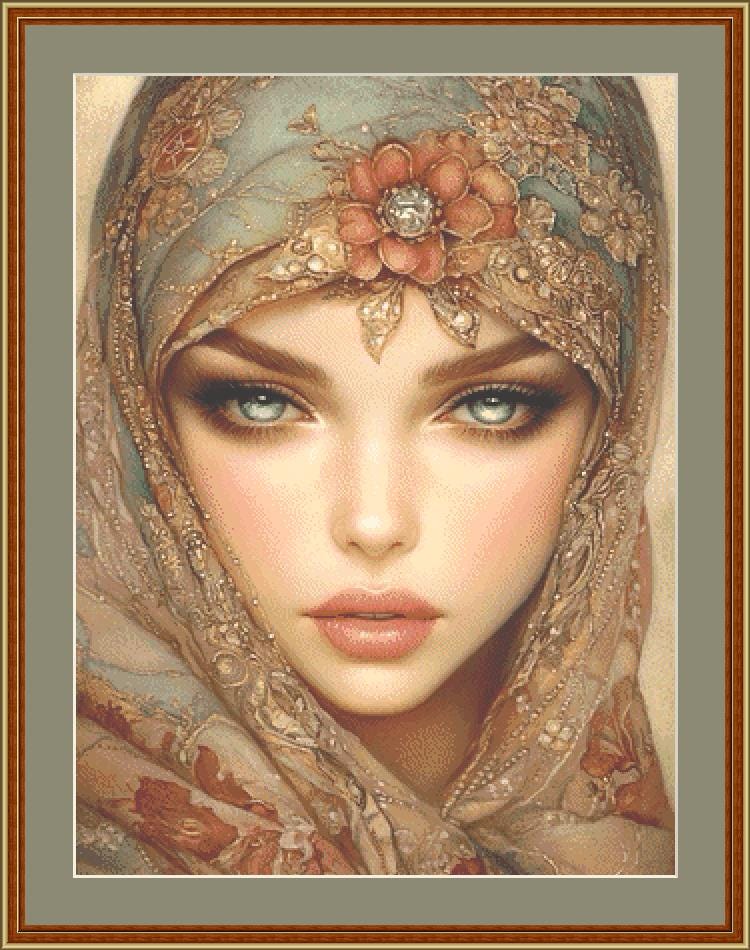 All Seeing Eyes counted cross stitch pattern by Ingrid Jean AI Art