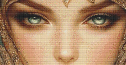 All Seeing Eyes counted cross stitch pattern by Ingrid Jean AI Art