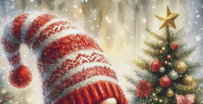 Santa's Little Helper counted cross stitch pattern by Ingrid Jean AI Art