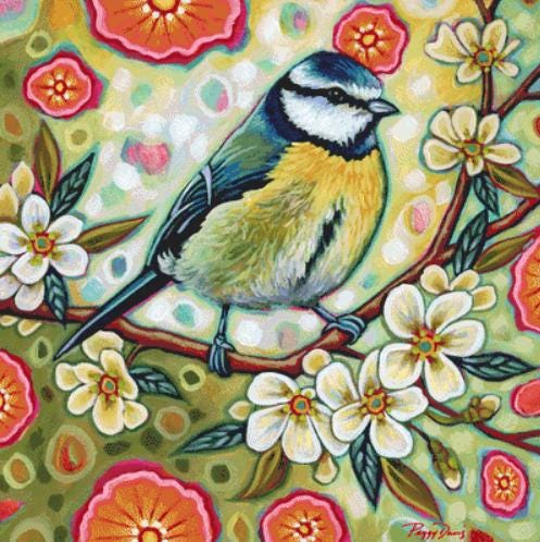 Blossom counted cross stitch pattern by Peggy Davis/Porterfields Fine Art Licensing