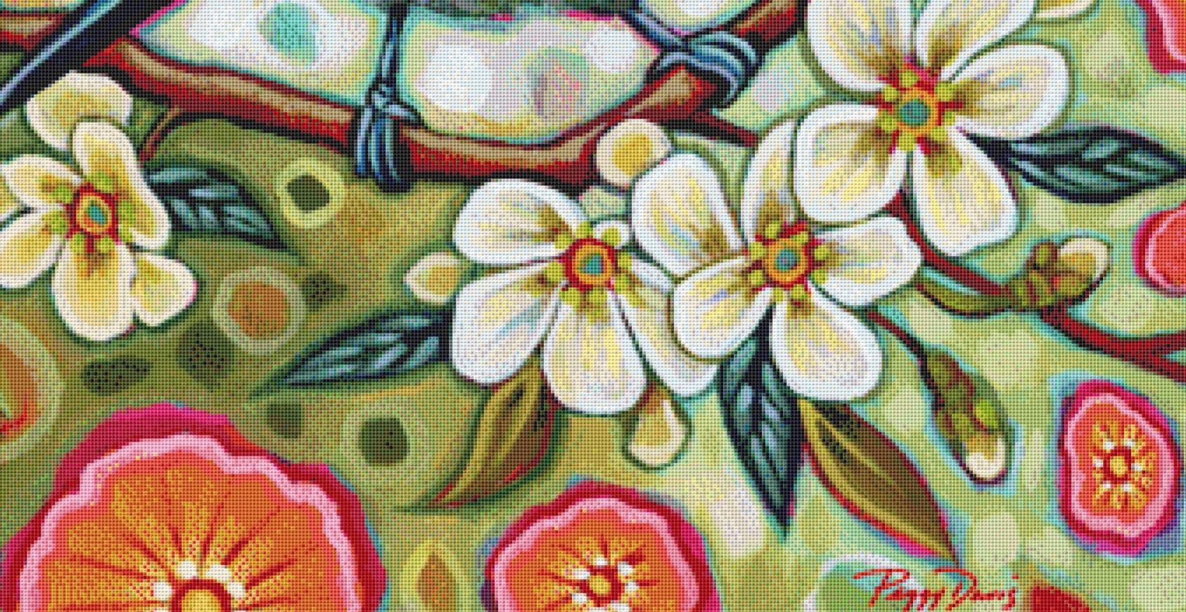 Blossom counted cross stitch pattern by Peggy Davis/Porterfields Fine Art Licensing