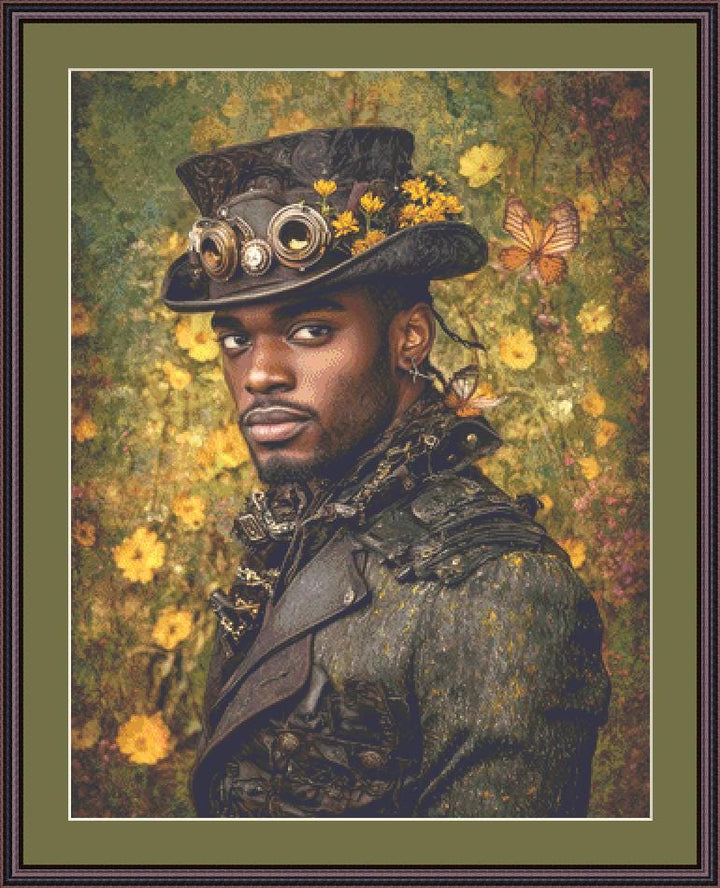 Spring Steampunk Man 1 counted cross stitch pattern by Craft and Cherish