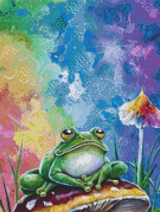 Three Little Frogs in the Pond counted cross stitch pattern by Eder Jose Rosa