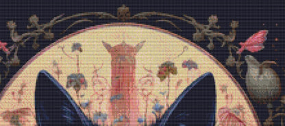 Gothic Botanical Bat counted cross stitch pattern by Dutch Lady Mystic Art