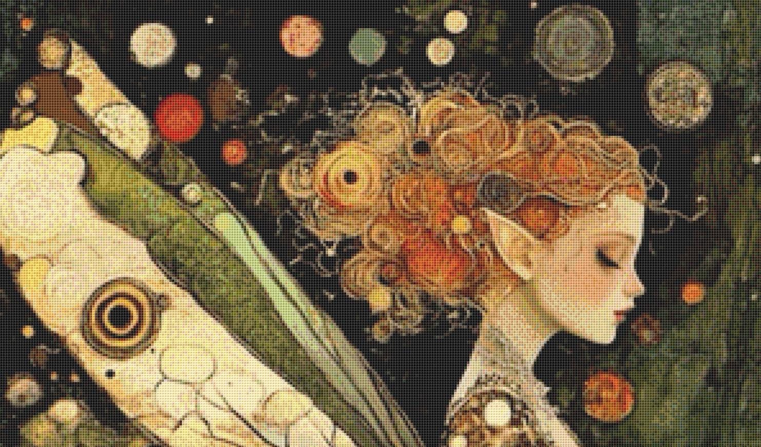 Fairy Princess counted cross stitch pattern by Ingrid Jean AI Art