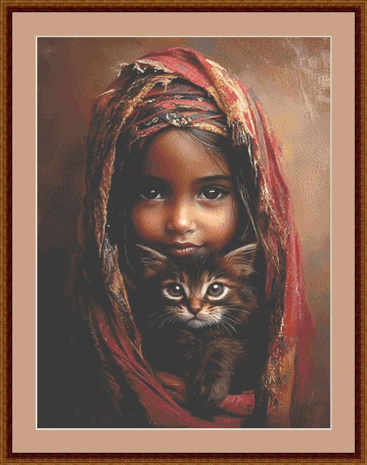 Pawfection counted cross stitch pattern by Ingrid Jean AI Art