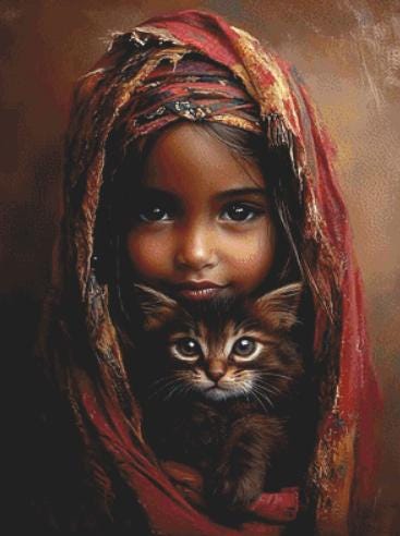 Pawfection counted cross stitch pattern by Ingrid Jean AI Art