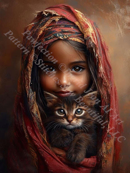Pawfection counted cross stitch pattern by Ingrid Jean AI Art