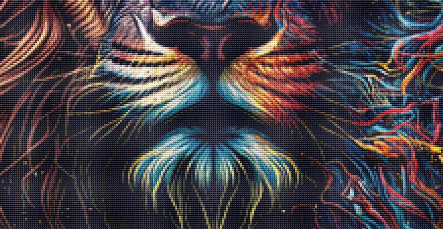 Lion Face counted cross stitch pattern by Digital Art Club AU