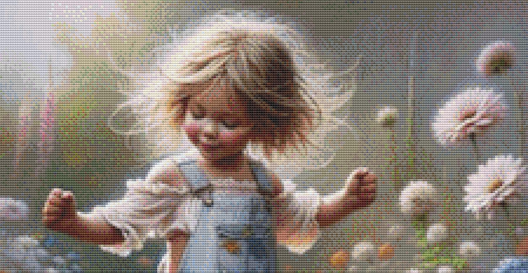 Who Says You Can't Teach an Old Dog New Tricks (Small) counted cross stitch pattern by Ingrid Jean AI Art