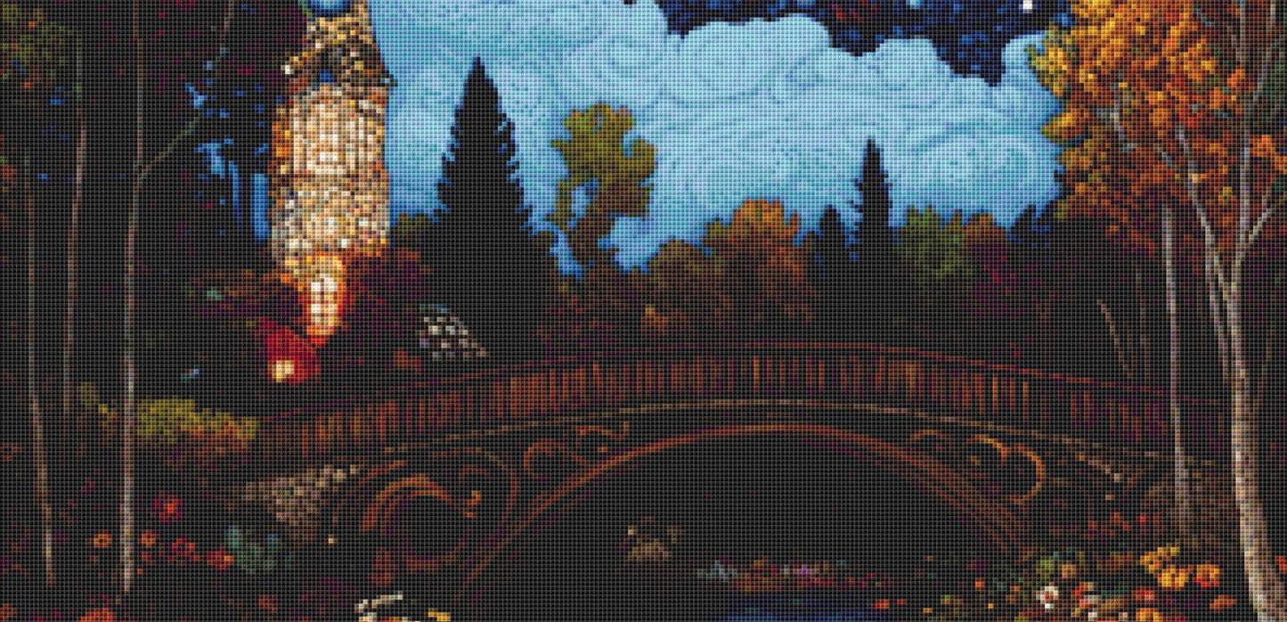 Mystical Light in the Deep Blue Mosaic of the Heavens counted cross stitch pattern by IllustNation