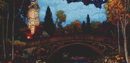 Mystical Light in the Deep Blue Mosaic of the Heavens counted cross stitch pattern by IllustNation
