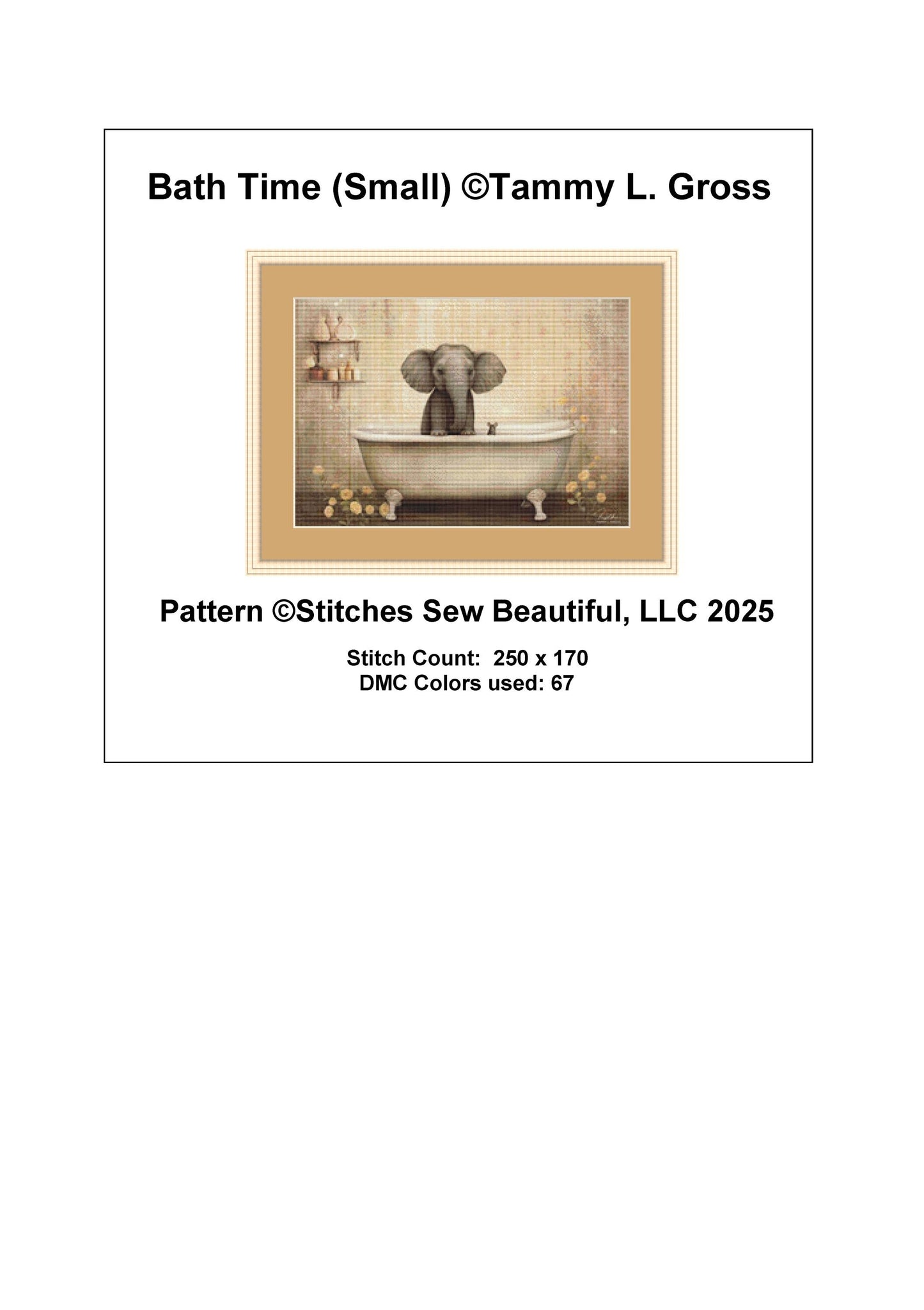 Bath Time (Small) counted cross stitch pattern by Tammy L. Gross