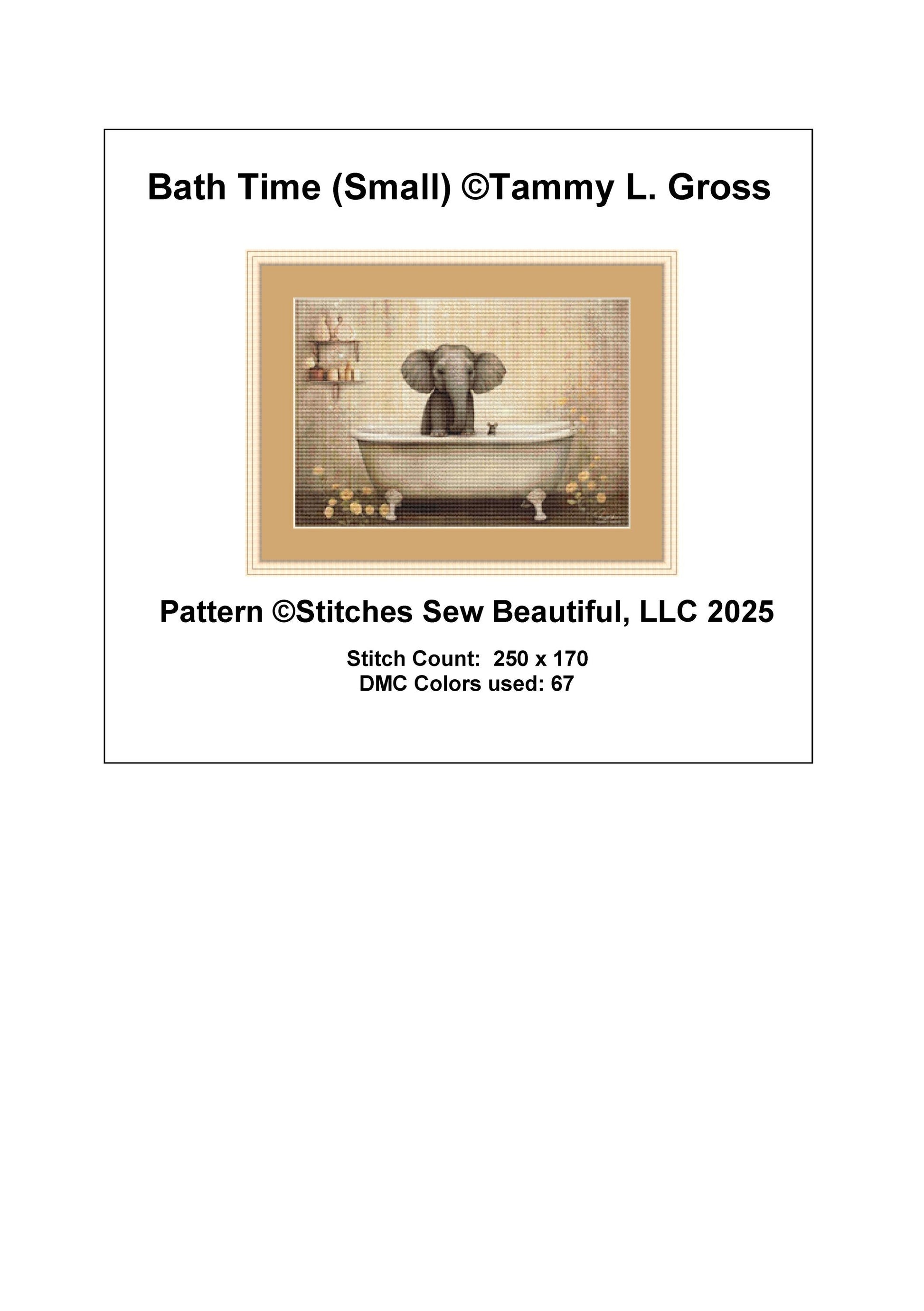 Bath Time (Small) counted cross stitch pattern by Tammy L. Gross