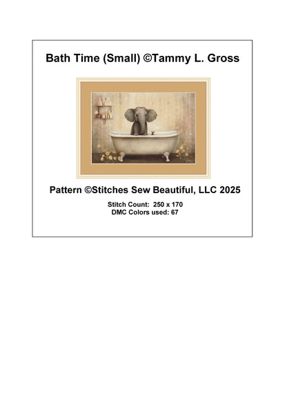 Bath Time (Small) counted cross stitch pattern by Tammy L. Gross