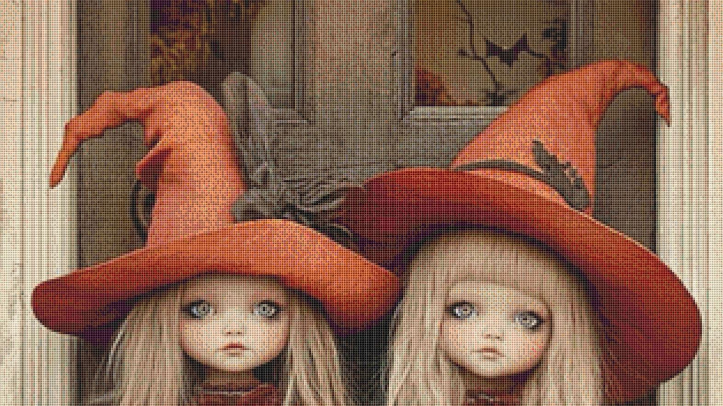 Double Trouble counted cross stitch pattern by Ingrid Jean AI Art