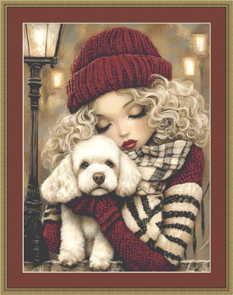 Pierre and Penelope counted cross stitch pattern by Ingrid Jean AI Art