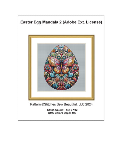 Easter Egg Mandala 2 counted cross stitch pattern by ©Adobe Ext License