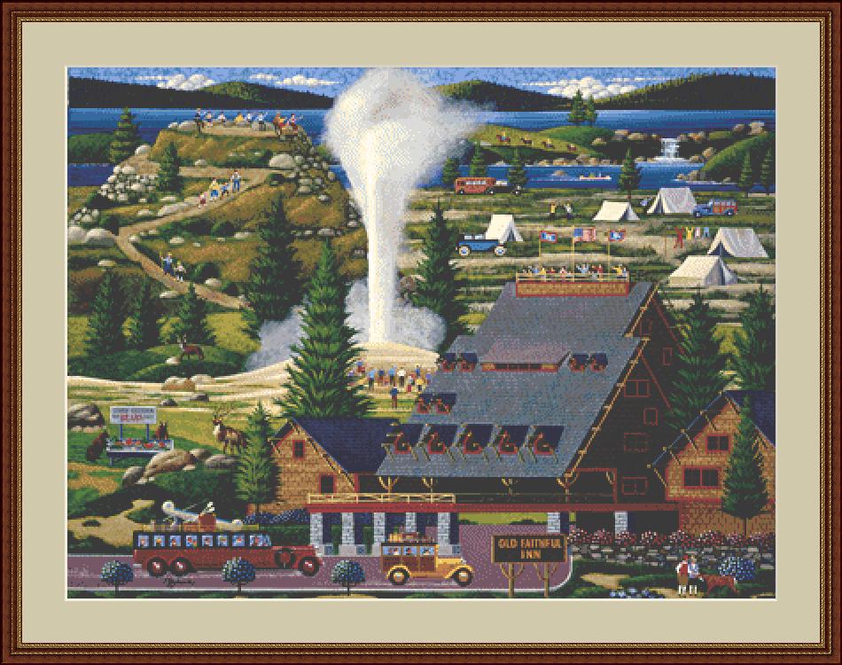 Old Faithful counted cross stitch pattern by Heronim/Ansada Art Licensing Group, LLC