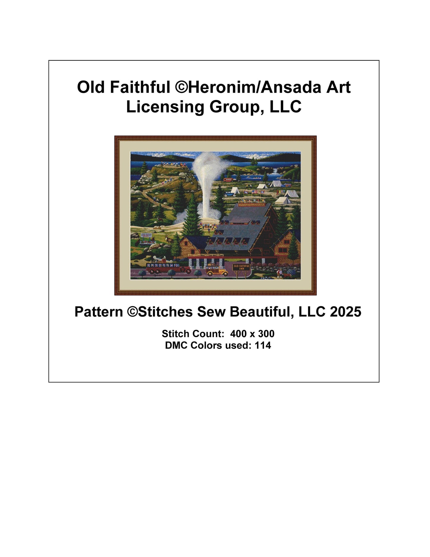 Old Faithful counted cross stitch pattern by Heronim/Ansada Art Licensing Group, LLC