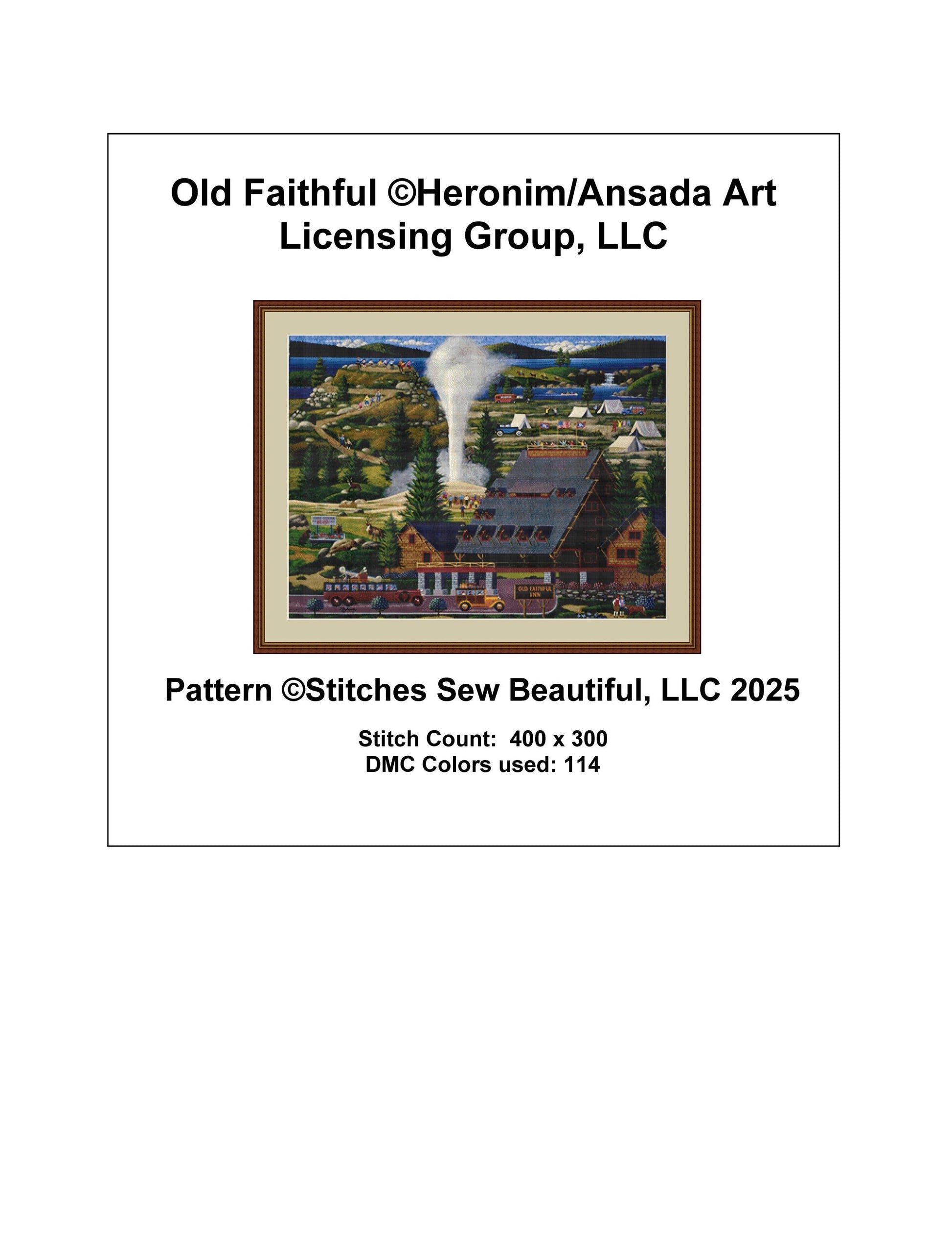 Old Faithful counted cross stitch pattern by Heronim/Ansada Art Licensing Group, LLC