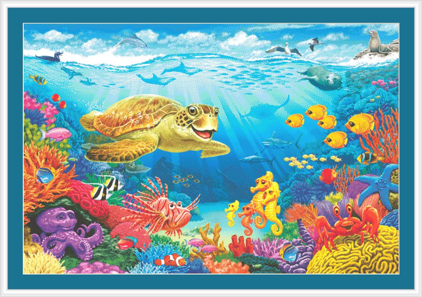 Ocean Reef 55109 (Max Size/Color) counted cross stitch pattern by Cobble Hill Puzzle Company/Ansada Art Licensing Group,LLC