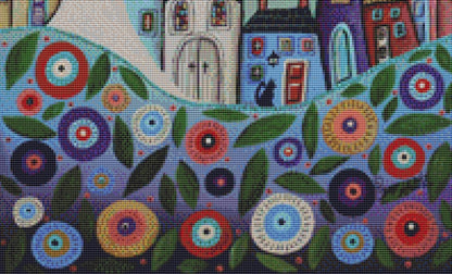 Stained Glass Church (Small) counted cross stitch pattern by Karla Gerard