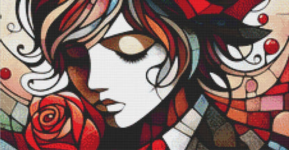 Mosaic Muse Artistic Stained Glass Heart counted cross stitch pattern by World of Love Hearts/Adrian G. Eyre