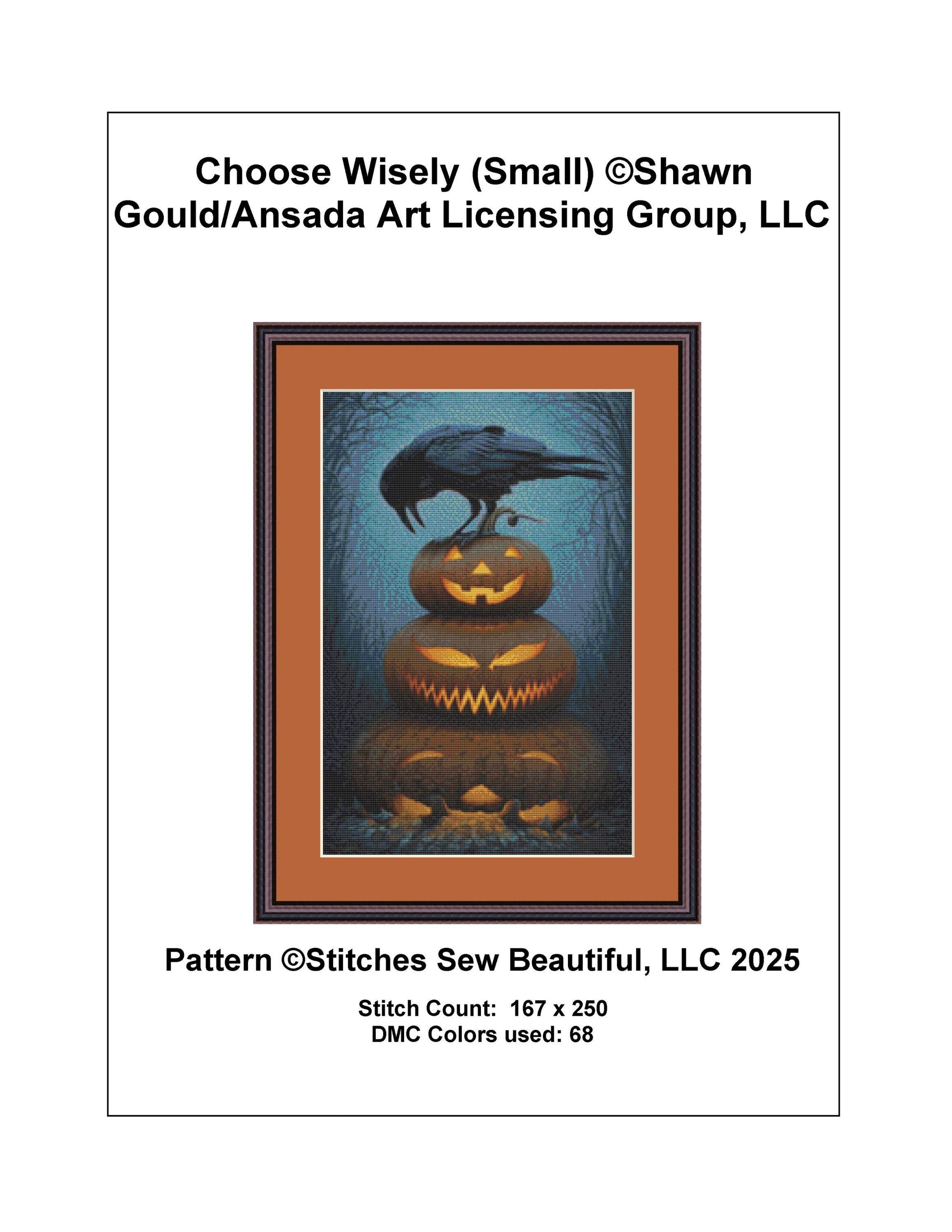 Choose Wisely (Small) counted cross stitch pattern by Shawn Gould/Ansada Art Licensing Group, LLC