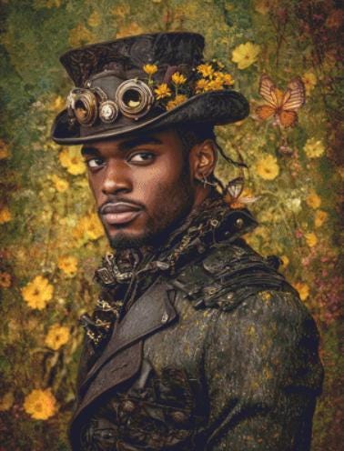 Spring Steampunk Man 1 counted cross stitch pattern by Craft and Cherish