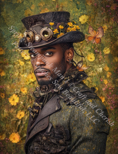 Spring Steampunk Man 1 counted cross stitch pattern by Craft and Cherish