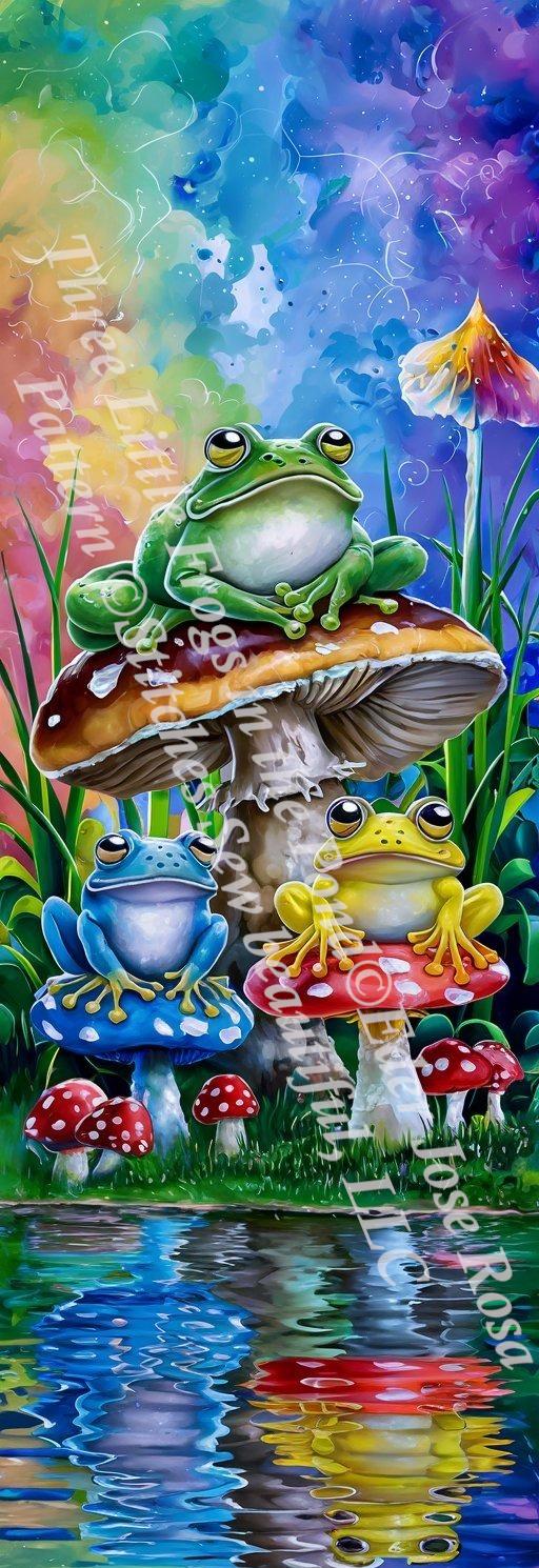 Three Little Frogs in the Pond counted cross stitch pattern by Eder Jose Rosa