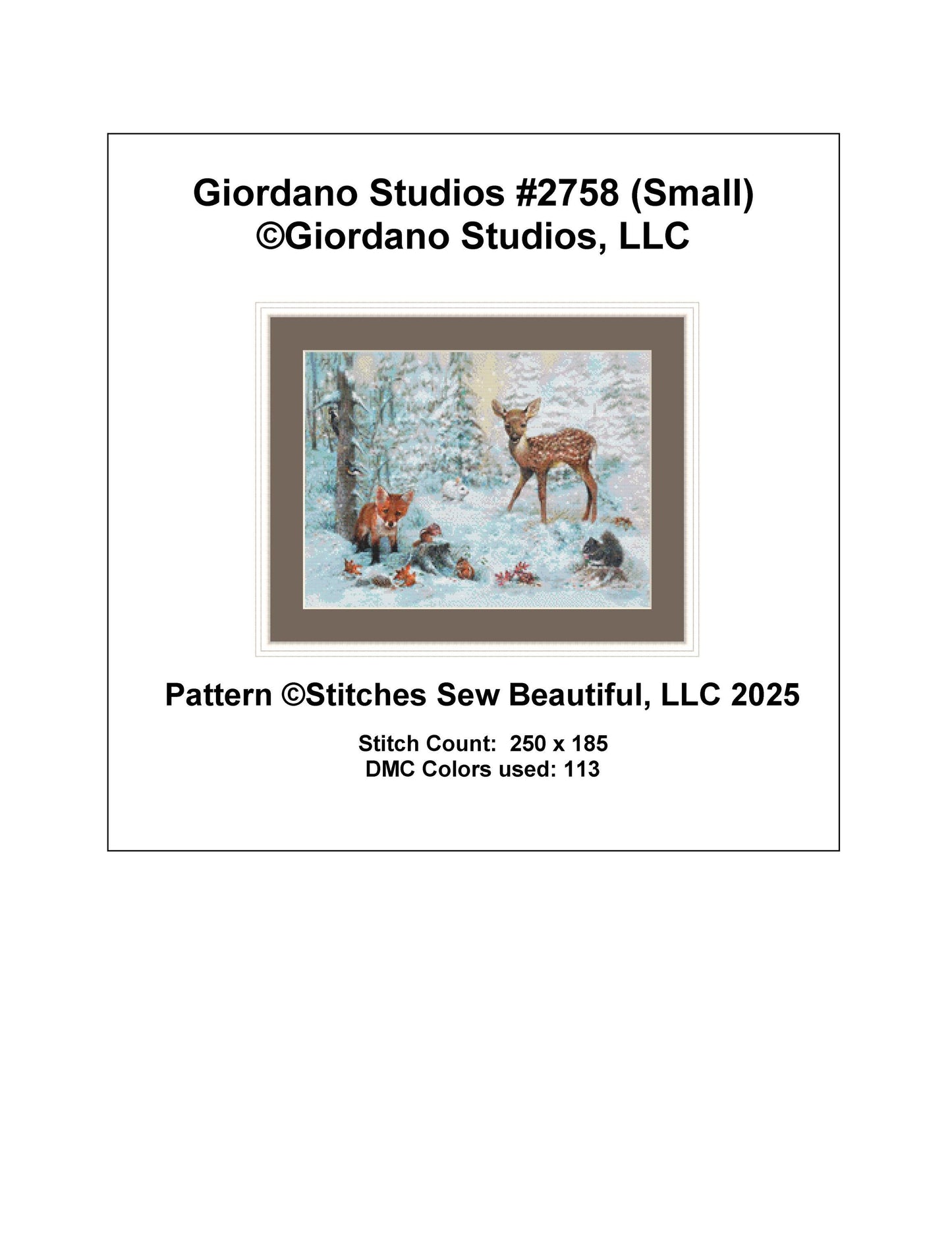 Giordano Studios 2758 (Small) counted cross stitch pattern by Giordano Studios, LLC