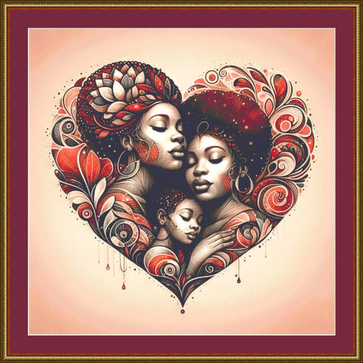 Embrace of Generations counted cross stitch pattern by World of Love Hearts/Adrian G. Eyre