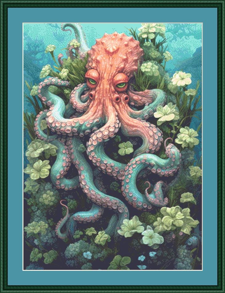 Under the Sea Octopus counted cross stitch pattern by Raven Printable Designs