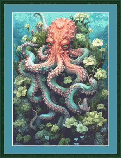 Under the Sea Octopus counted cross stitch pattern by Raven Printable Designs