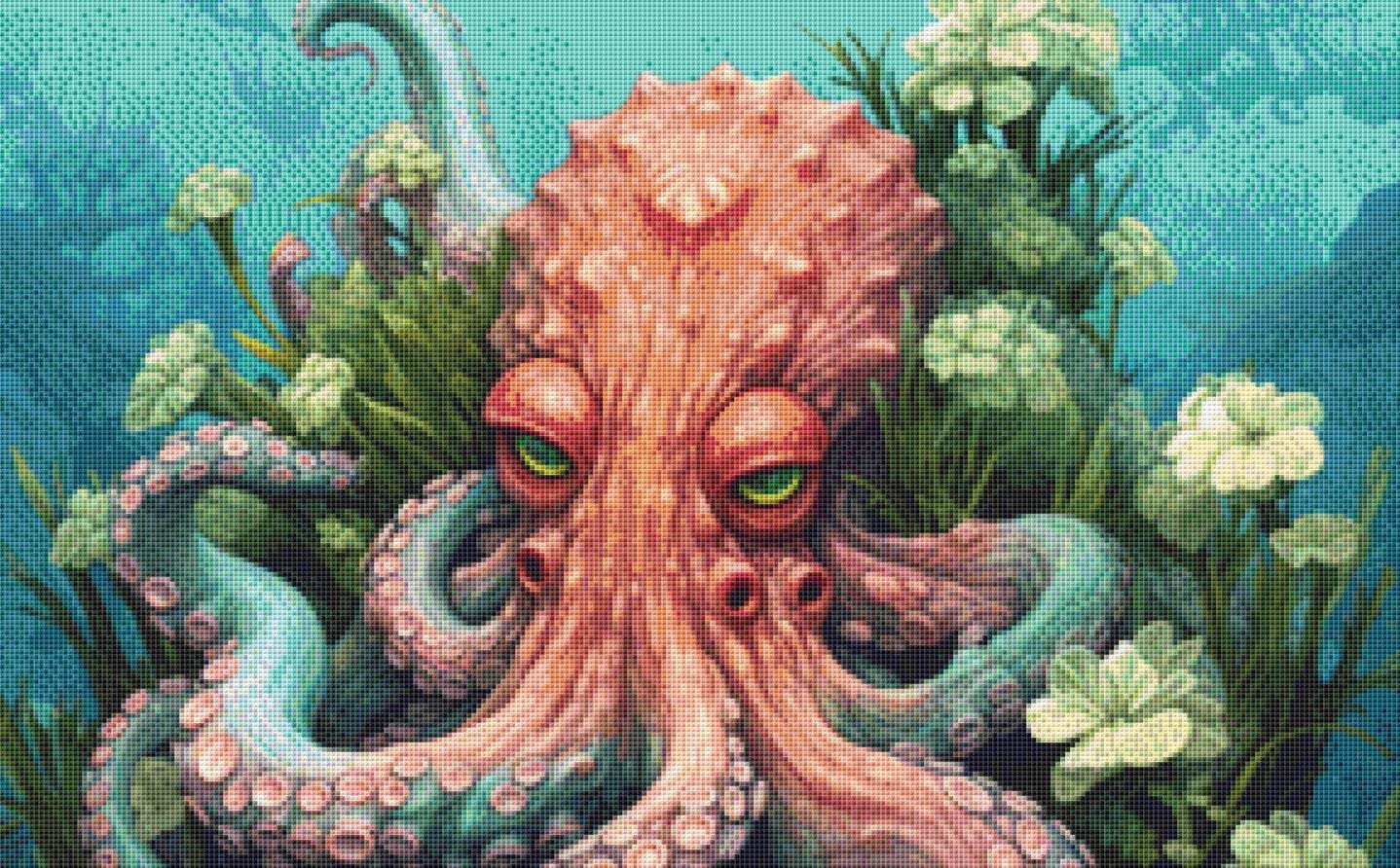 Under the Sea Octopus counted cross stitch pattern by Raven Printable Designs