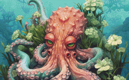 Under the Sea Octopus counted cross stitch pattern by Raven Printable Designs