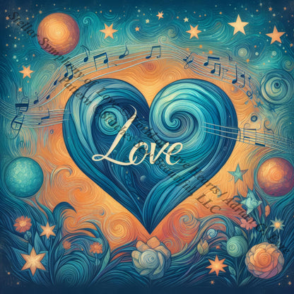 Stellar Symphony of Love counted cross stitch pattern by World of Love Hearts/Adrian G. Eyre
