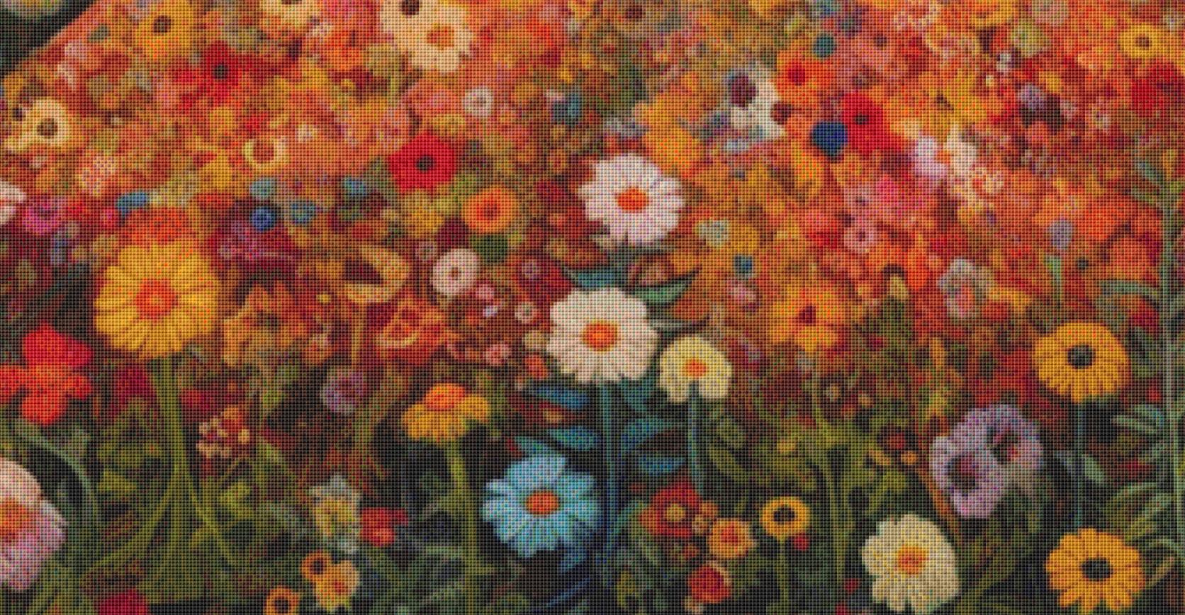 Woman in a Field of Flowers 1 (Max Size/Color) counted cross stitch pattern by Eder Jose Rosa