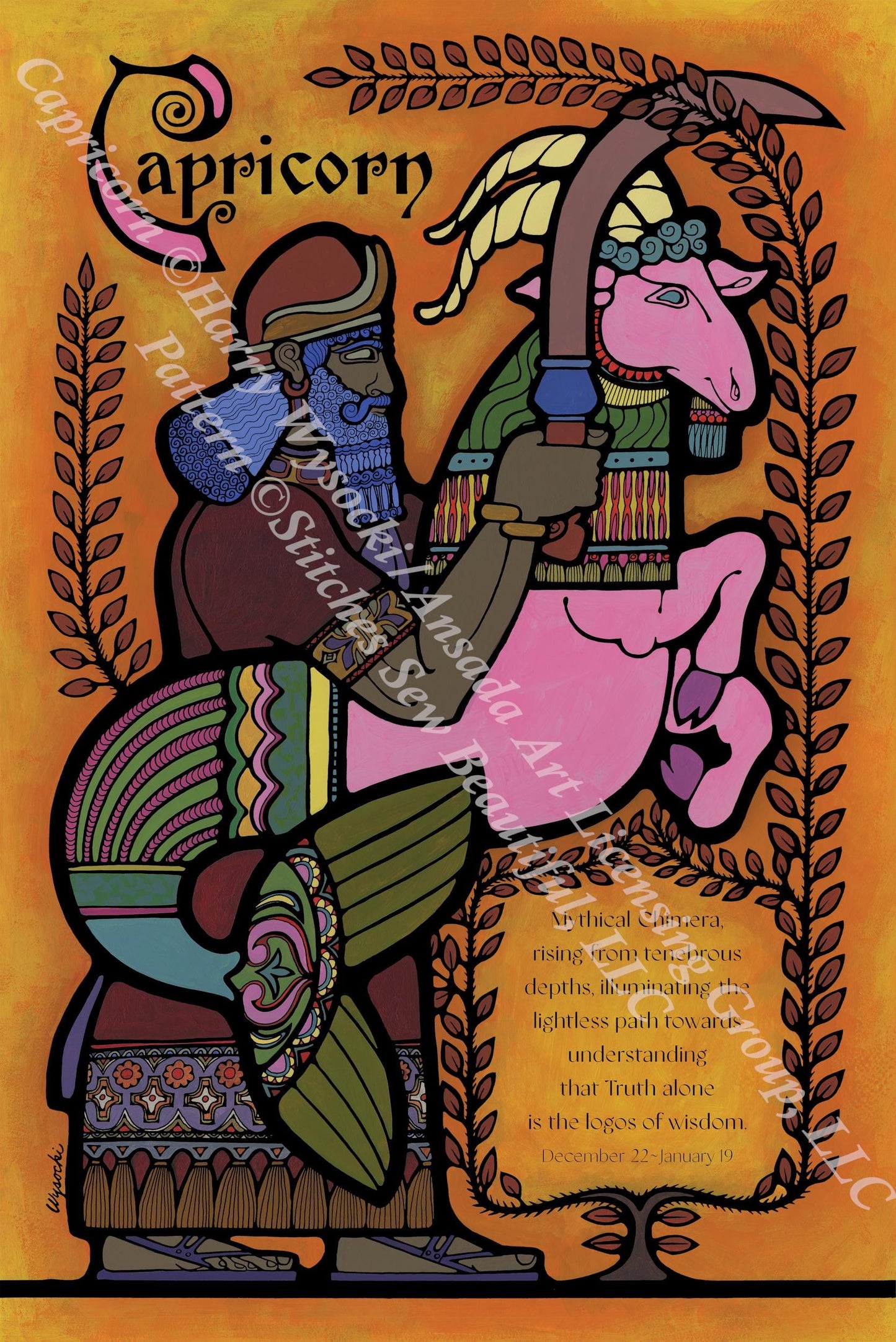 Capricorn (Small) counted cross stitch pattern by Harry Wysocki/Ansada Art Licensing Group, LLC