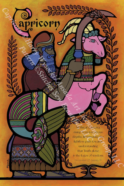 Capricorn (Small) counted cross stitch pattern by Harry Wysocki/Ansada Art Licensing Group, LLC