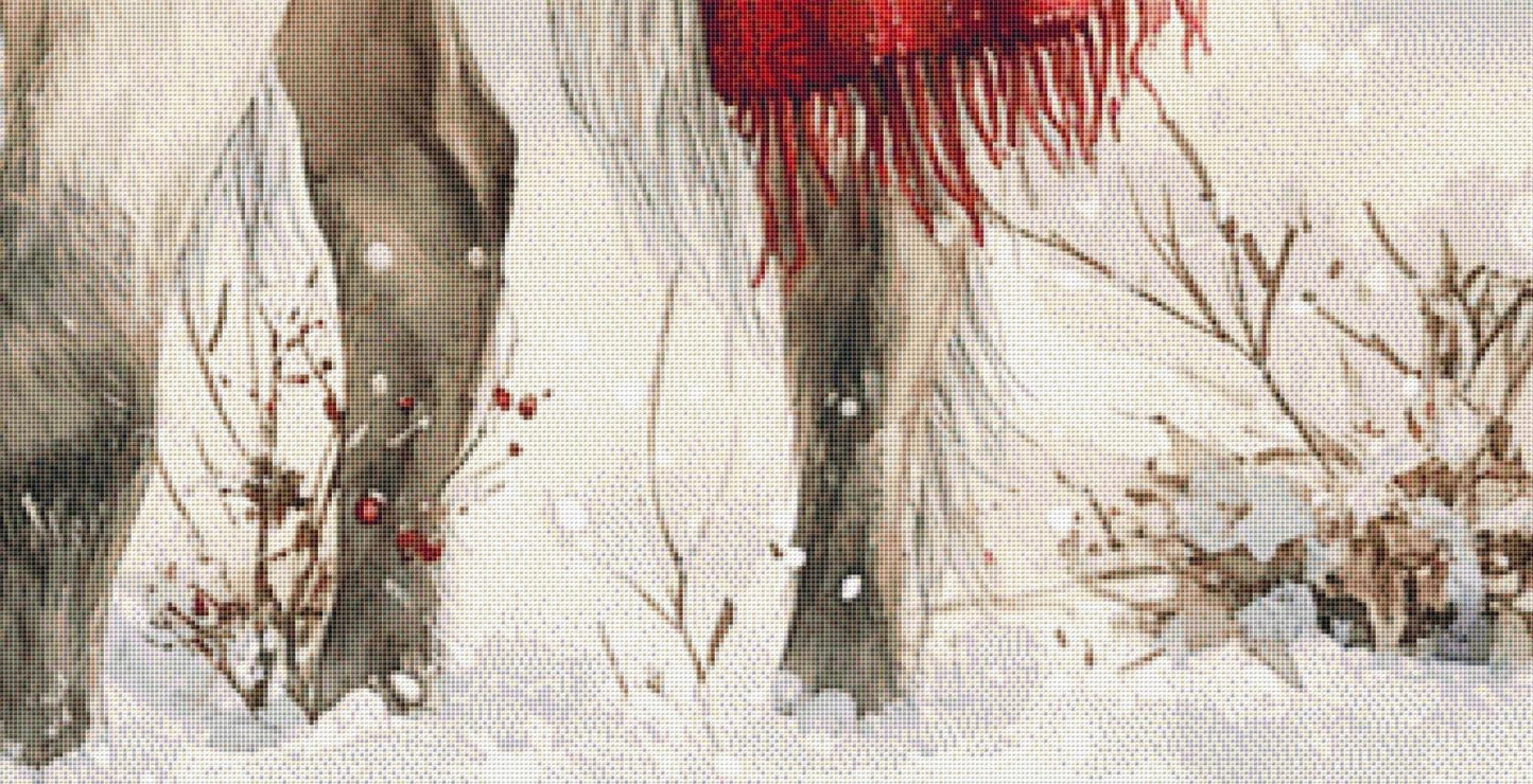 Christmas Pony (Max Size/Color) counted cross stitch pattern by Clip Art Studio X