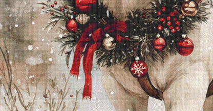 Christmas Pony (Max Size/Color) counted cross stitch pattern by Clip Art Studio X